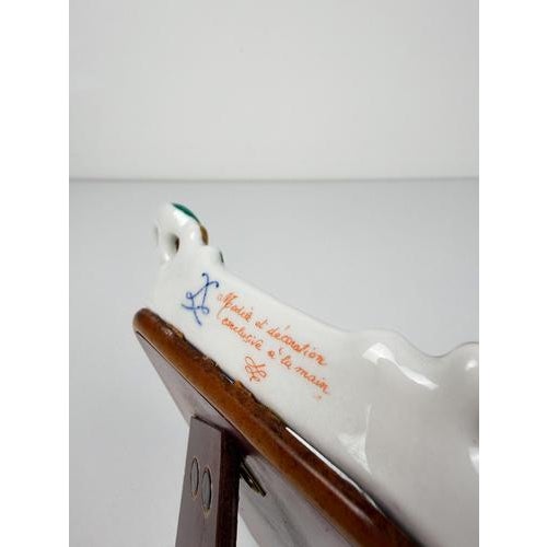 Rococo Revival Porcelain Picture Frame with Gilt Rocaille on Sèvres Blue Enamel, 1960s For Sale - Image 15 of 17