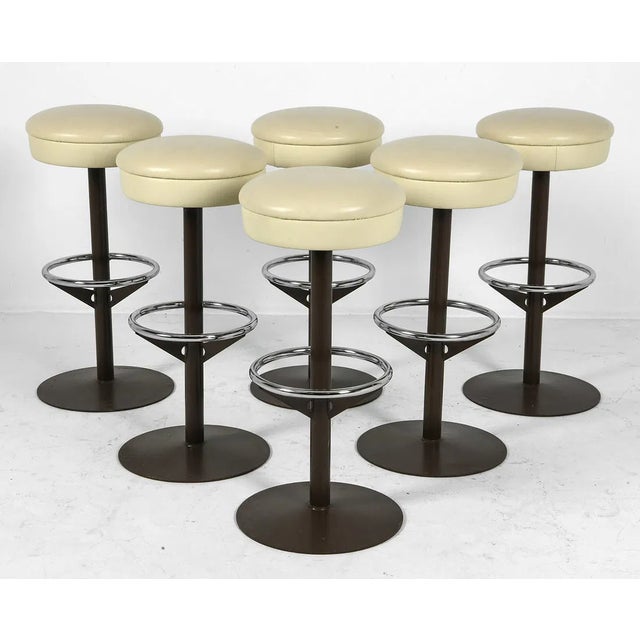 A set of 6 Danish Industrial Modern bar / counter stools. The stools are quite appealing and are solid and functional at...