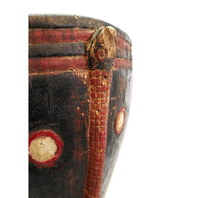 Wood Antique Old Baga Tribal Serpent Post Sculpture Guinea For Sale - Image 7 of 11