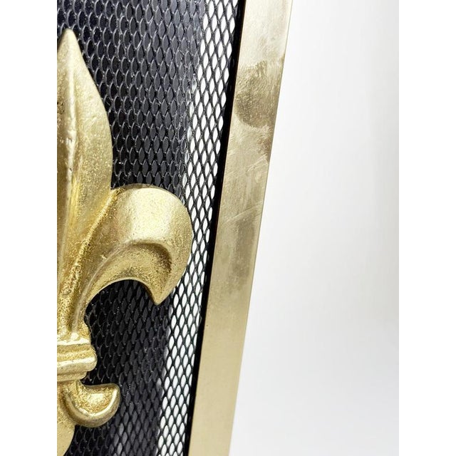 Black Fireplace Accessory with Fleur-de-Lys Decoration, France, 1950s For Sale - Image 8 of 12