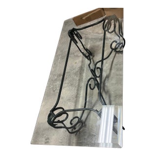 Wrought Iron Coffee Table With Glass Top For Sale