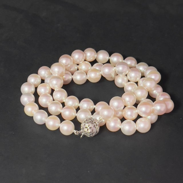 Akoya Pearl Diamond Necklace 22" 18k Gold 8.5 mm Certified For Sale In New York - Image 6 of 12