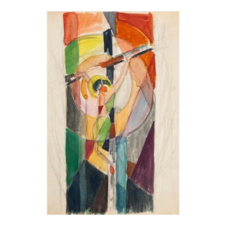 Crucified Christ - Pencil and Watercolor by Jacques Villon - 1950s 1950s For Sale