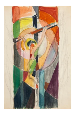 Crucified Christ - Pencil and Watercolor by Jacques Villon - 1950s 1950s