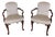 Southwood Georgian Queen Anne Style Fireside Accent Arm Chairs - A Pair For Sale