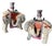 Pair of Mottahedeh Winterthur elephant candle holders // mirrored set of reproduction Chinese Export porcelain elephants // Chinoiserie For Sale