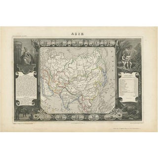 Antique Map of Asia attributed to V. Levasseur, 1854 For Sale