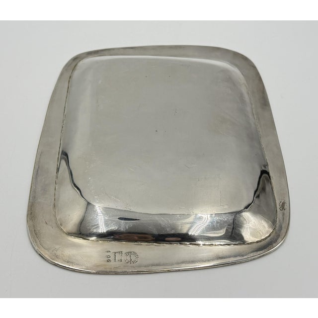 Mid 20th Century Los Castillo Taxco Azurite & Lapis Inlaid Silver Plated Tray, Mexican Modernist For Sale - Image 14 of 18