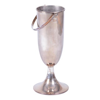 Art Deco Standing Champagne Cooler in Silver-Plated Metal, France, 1920s For Sale
