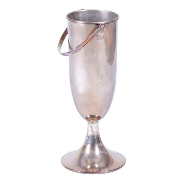 Art Deco Standing Champagne Cooler in Silver-Plated Metal, France, 1920s For Sale