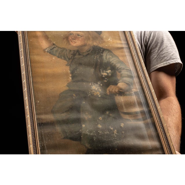 Early 20th Century Canvas Dutch Boy Advertising Sign For Sale - Image 4 of 6