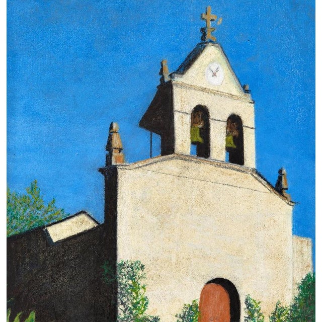 A. Santos, Church Facade with Double Bell Tower, Wood & Canvas For Sale - Image 3 of 6