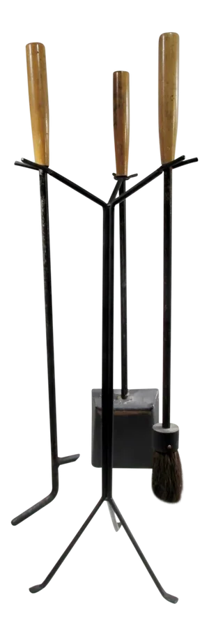 George Nelson 1960s Original Howard Miller Stand Fireplace Tool Set