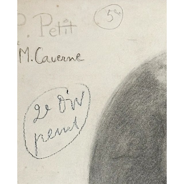 Early 1900's Antique French Academic Drawing of Female Greek/Roman Statue in Graphite on Paper With Mat For Sale - Image 4 of 5