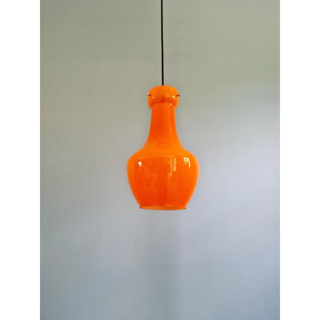 Space Age Orange Opaline Glass Pendant from Targetti Sankey, Italy, 1960s-1970s For Sale - Image 12 of 12