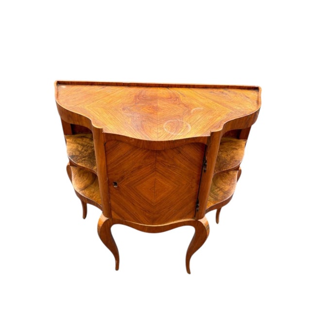 1970s 1970s French Inlaid Curved Cabinet For Sale - Image 5 of 7