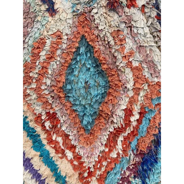 Modern Moroccan Boucherouite Rug For Sale - Image 3 of 16