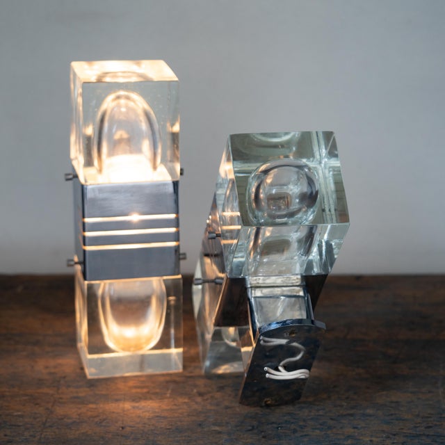 Metal Murano Glass and Chromed Brass Wall Lights, Italy, 1970s, Set of 2 For Sale - Image 7 of 18