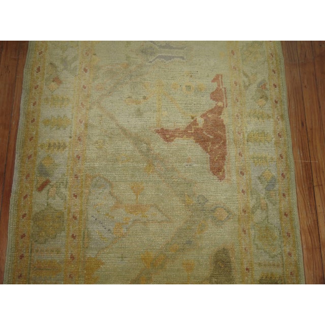 English Gold Brown Vintage Inspired Turkish Runner - 3' x 14'7" For Sale - Image 3 of 6