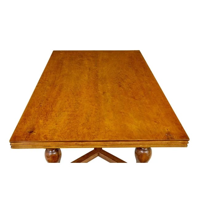 Early 20th Century Birch Extending Dining Table, 1920s For Sale - Image 4 of 11