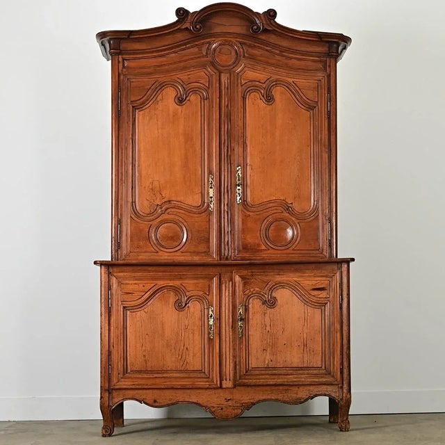 French 18th Century Solid Pine Louis XV Armoire For Sale - Image 4 of 11