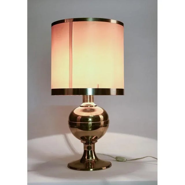 Mid-Century Modern Golden Brass Lamp, 1980s For Sale - Image 3 of 6