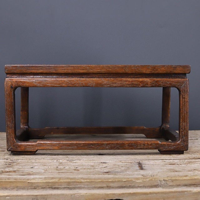African Rosewood Low Table With Dragon & Phoenix Inlay | Chinoiserie Display Stand For Sale - Image 4 of 9
