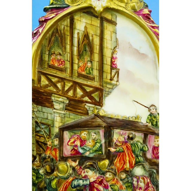 Capodimonte, Triptych Plaque Bas-Relief the Brawl, 1800s, Porcelain For Sale - Image 11 of 18