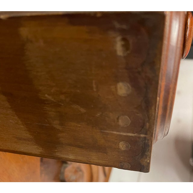 Antique Walnut Restored Washstand / Vanity / Curved Fruit / Casters/ Circa 1870 For Sale - Image 10 of 12