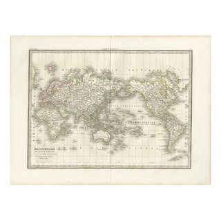 Antique World Map by M. Lapie, Paris, 1838 For Sale