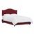 Twin Camelback Bed in Velvet Berry with Brass Nails For Sale