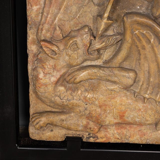 Late 19th Century Italian Artist, Plaque of George Slaying the Dragon, 1870, Marble For Sale - Image 5 of 17