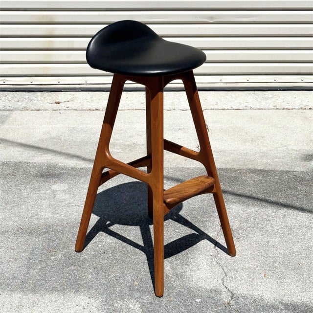 Wood Erik Buch for Oddense Maskinsnedkeri o.d. Mobler Danish Teak Barstools For Sale - Image 7 of 18