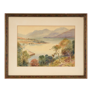 "Lock Ness" Lake Watercolor Landscape on Paper by R. C. Lees