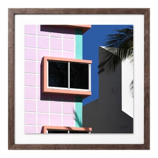 “Miami Beach 09” Giclee Archival Pigment Print 24x24 Framed in Walnut For Sale