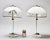 Pair Mid Century Italian Lamps With Lucite Base and All Glass Shades For Sale - Image 4 of 12