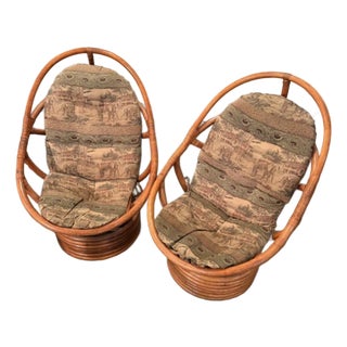 Vintage Mamasan Swival Chairs For Sale