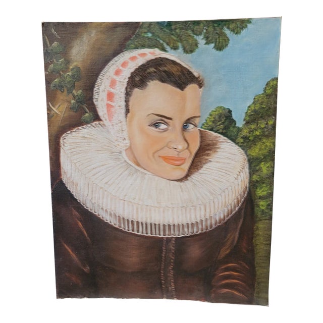 Oil Painting on Board Female Beautiful Unsigned Work of Art Masterpiece For Sale