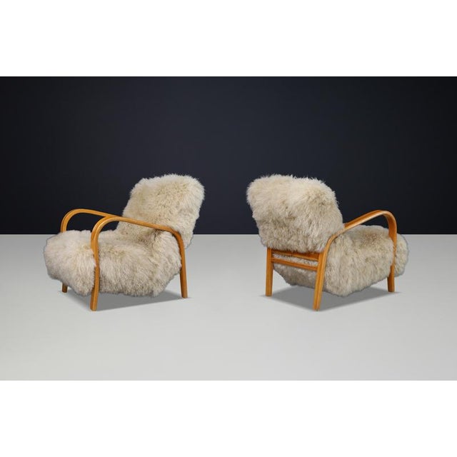 Czech Bentwood Lounge Chairs, 1940s, Set of 2 For Sale - Image 13 of 15