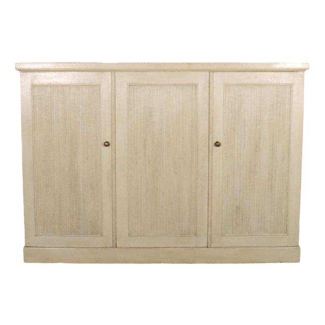 Swedish Style Painted Linen Cupboard For Sale