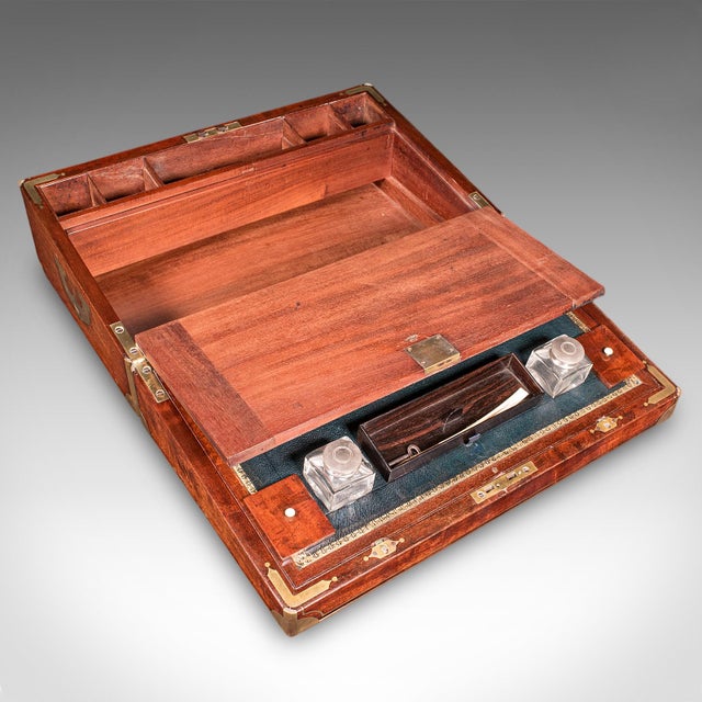 William IV Antique Correspondence Box, Irish, Walnut, Writing Slope, Austin, William IV For Sale - Image 3 of 12