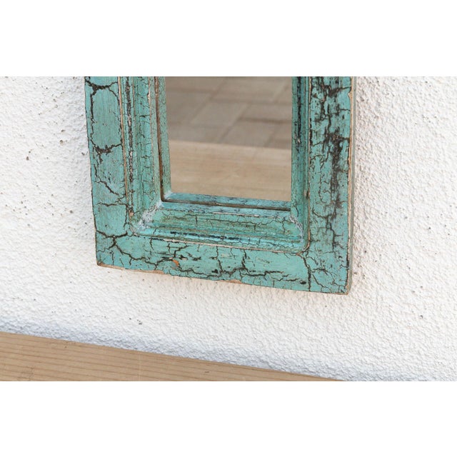 Indian Crackle Aqua Indian Arched Mirror For Sale - Image 3 of 8