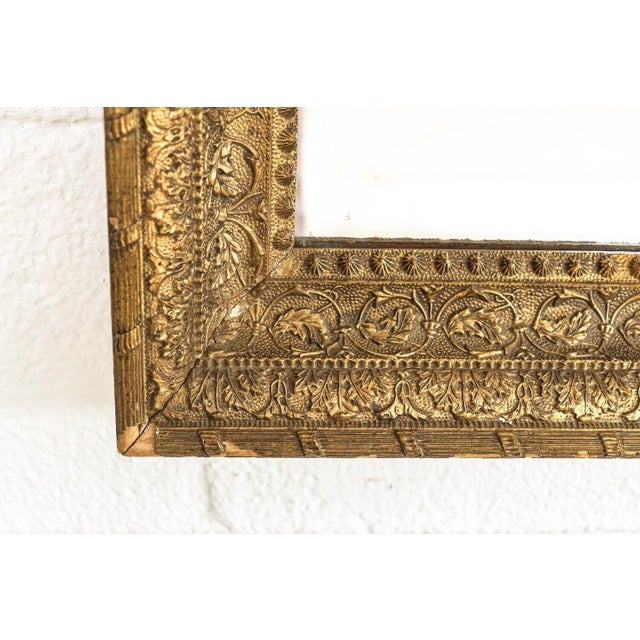 Wood Vintage Antique Ornate Gold Decorative Hanging Wall Mirror For Sale - Image 7 of 9