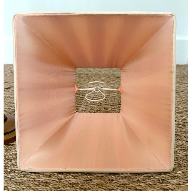 Wood Late 20th Century English Colefax and Fowler Style Faux Bamboo Painted Table Lamp With Custom Shade For Sale - Image 7 of 12