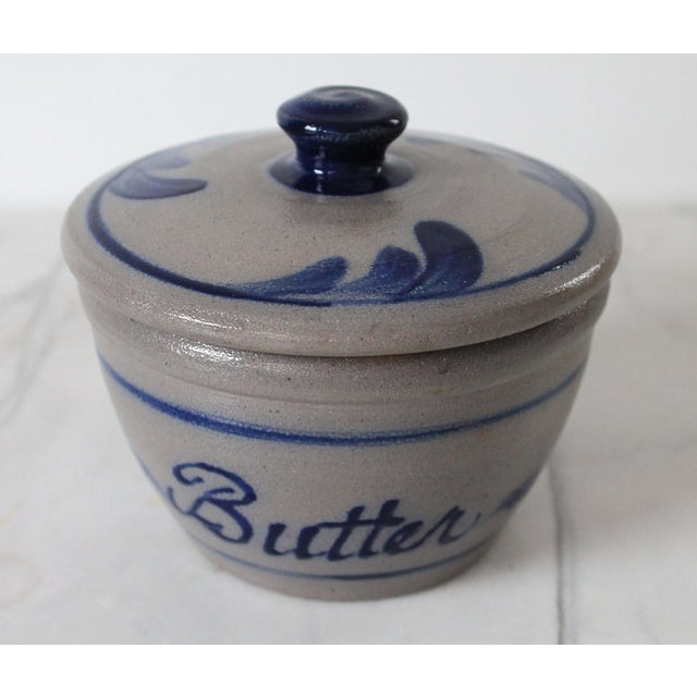 Vintage Rowe Pottery Works Butter Lidded Dish / Crock For Sale - Image 4 of 12