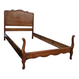 Vintage Cherry French Provincial Twin Bed Frame For Sale