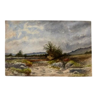 Late 19th Century Frank Henry Mason Signed Original Watercolor Rocky Moorland Landscape For Sale
