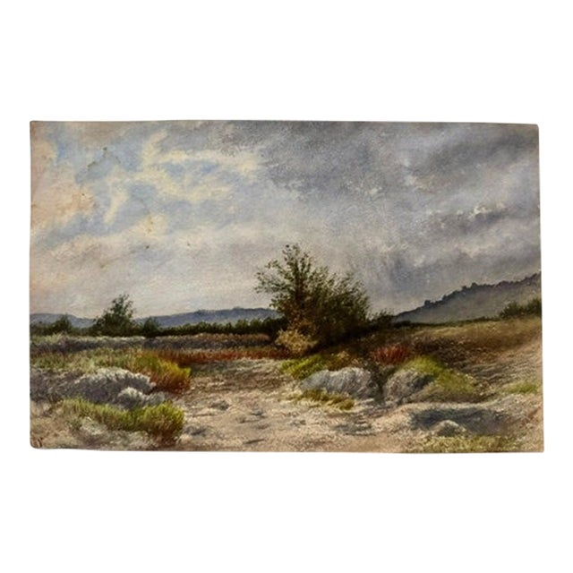 Late 19th Century Frank Henry Mason Signed Original Watercolor Rocky Moorland Landscape For Sale