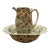 Vintage Porcelain Washstand Jug and Basin Set With Floral and Bird Chintz Pattern For Sale