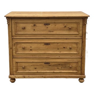 Pine Chest of Three Drawers For Sale
